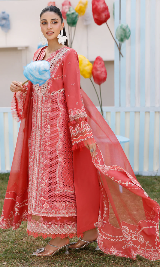 Unstitched 3 Piece Embroidered Chikn Kari RTW Dupatta Embroidered