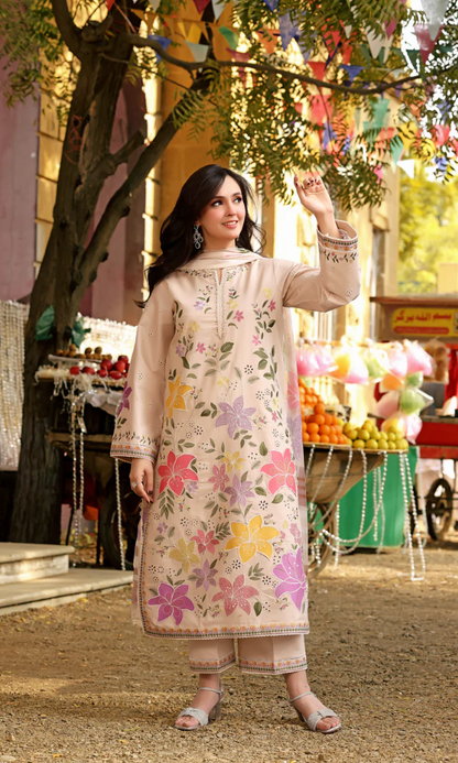Unstitched 3 Piece Embroidered Silk RTW Dupatta