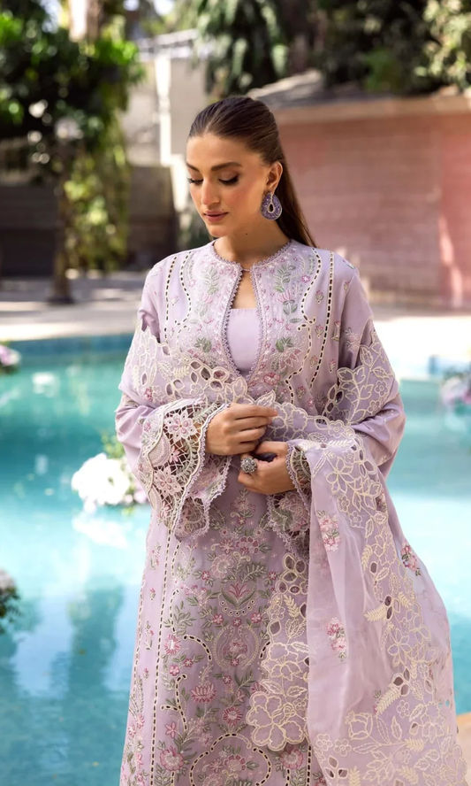 Unstitched 3 Piece Embroidered Chikn Kari RTW Dupatta Embroidered