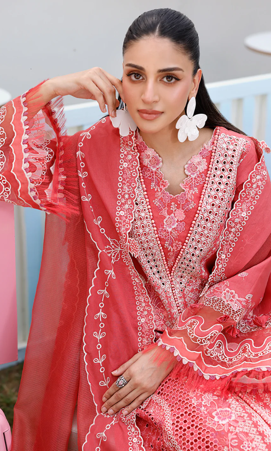 Unstitched 3 Piece Embroidered Chikn Kari RTW Dupatta Embroidered