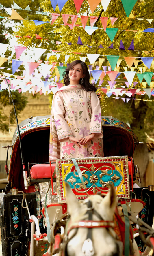 Unstitched 3 Piece Embroidered Silk RTW Dupatta