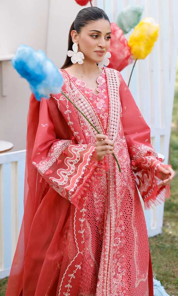Unstitched 3 Piece Embroidered Chikn Kari RTW Dupatta Embroidered