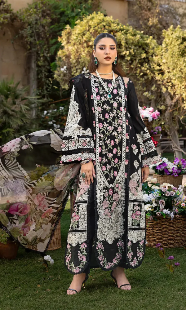 Lawn Embroidered Festive Eid Collection 3 piece (Unstitched) Embroidered Dupatta (RTW