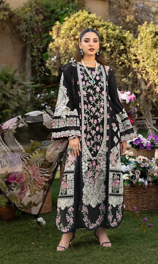 Lawn Embroidered Festive Eid Collection 3 piece (Unstitched) Embroidered Dupatta (RTW
