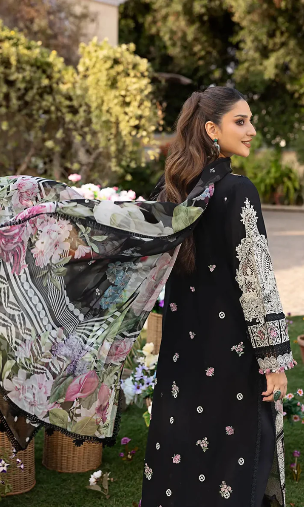 Lawn Embroidered Festive Eid Collection 3 piece (Unstitched) Embroidered Dupatta (RTW