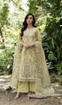 Lawn Embroidered 3 Piece Thread Work RTW Duapatta Embroidered - BUTTER YELLOW