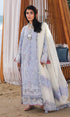 Lawn Embroidered 3 Piece Chikn Kari RTW Dupatta Embroidered - BLUE ICE