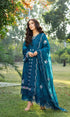 Lawn Embroidered 3 Piece Chikn Kari RTW Dupatta Embroidered - ELY - SAPPHIRE