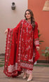 Lawn Embroidered 3 Piece Chikn Kari RTW Dupatta Embroidered - Ruby Grace