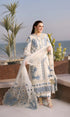 Lawn Embroidered 3 Piece Thread Work RTW Dupatta Embroidered - Cream Blue